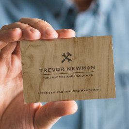 Moderne handyman Carpenter Tools Wood Visitekaartje