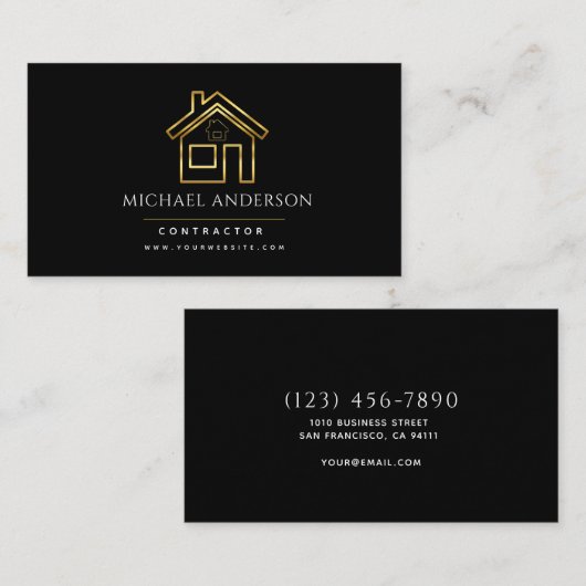 Moderne handyman Carpenter Tools Wood Visitekaartje (Voorkant / Achterkant)