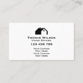 Moderne handyman Carpenter Tools Wood Visitekaartje (Achterkant)