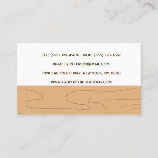 Moderne handyman Carpenter Tools Wood Visitekaartje (Achterkant)
