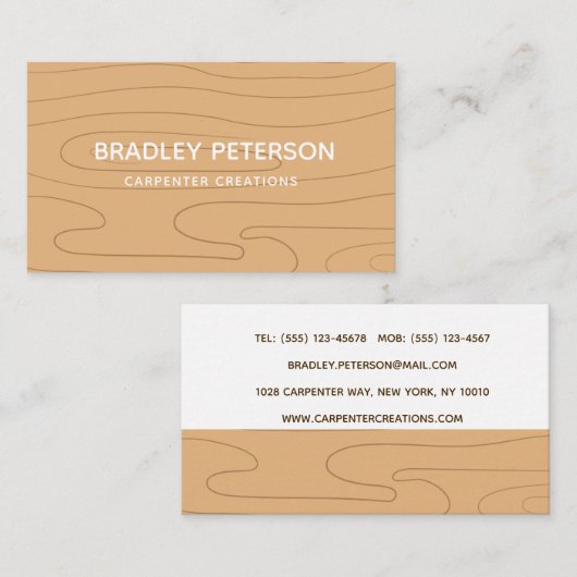Moderne handyman Carpenter Tools Wood Visitekaartje (Voorkant / Achterkant)