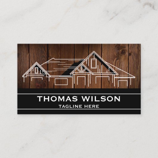 Moderne handyman Carpenter Tools Wood Visitekaartje (Voorkant)
