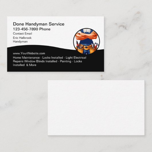 Moderne Handyman Home Services Visitekaartjes (Voorkant / Achterkant)