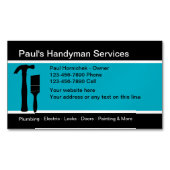 Moderne Handyman Magnetische Visitekaartjes Magnetisch Visitekaartje (Voorkant)