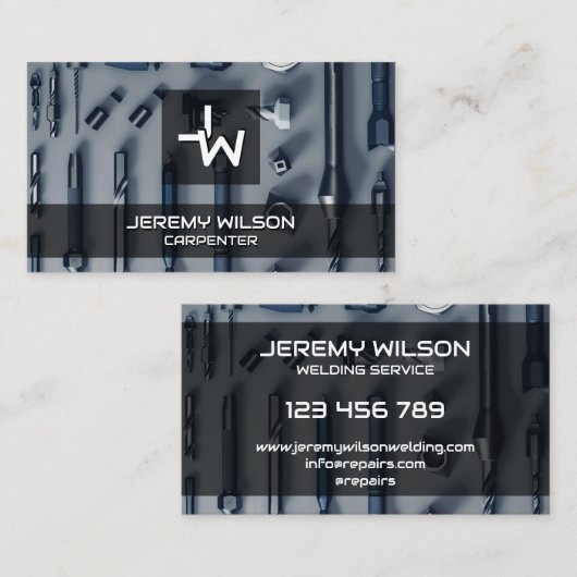 Moderne Handyman Woodworker Carpenter Bouw Visitekaartje (Voorkant / Achterkant)