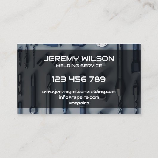 Moderne Handyman Woodworker Carpenter Bouw Visitekaartje (Achterkant)