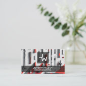 Moderne Handyman Woodworker Carpenter Bouw Visitekaartje (Staand voorkant)