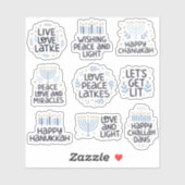 Moderne Hanukka-typografie Leuk  Sticker (Vel)