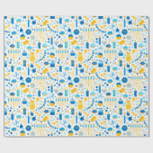 Moderne Hanukkah-cadeauverpakkings papier (Vlak)