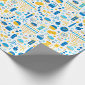 Moderne Hanukkah-cadeauverpakkings papier (Hoek)