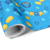 Moderne Hanukkah-cadeauverpakkings papier (Rol Hoek)