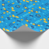 Moderne Hanukkah-cadeauverpakkings papier (Hoek)