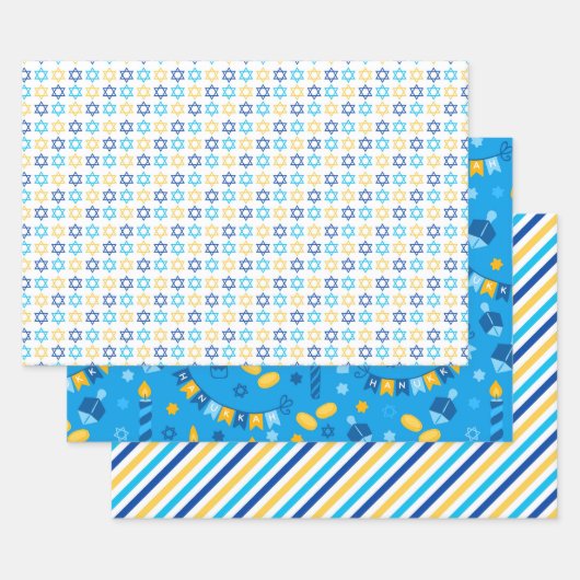Moderne Hanukkah Inpakpapier Vel (Set)