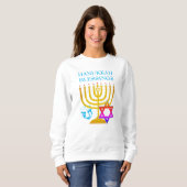 Moderne HANUKKAH Menorah Dreidel Trui (Voorkant volledig)