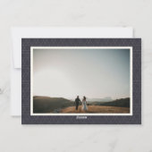 Moderne Hanukkah ster patroon donkerblauw twee fot Feestdagenkaart (Achterkant)