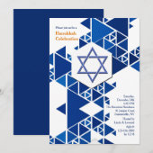 Moderne Hanukkah uitnodiging (Voorkant / Achterkant)