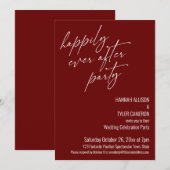 Moderne Happily Ever After Feest Bordeaux Ontvangs Kaart (Voorkant / Achterkant)