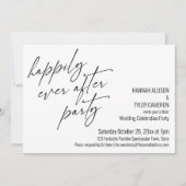 Moderne 'Happily Ever After Party' bruiloftsrecept Kaart (Voorkant)