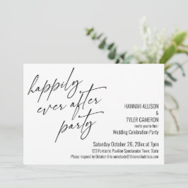 Moderne Happily Ever After Party Trouwreceptie Kaart
