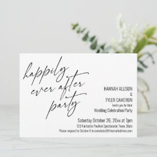 Moderne Happily Ever After Party Trouwreceptie Kaart