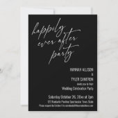 Moderne Happily Ever After Party Zwarte Ontvangst Kaart (Voorkant)