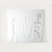 Moderne 'Happily Ever After' Trouwachtergrond Wandkleed (Voorkant (horizontaal))