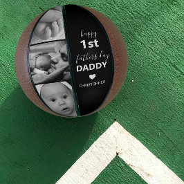 Moderne Happy 1st Fathers Day Photo Collage Basketbal
