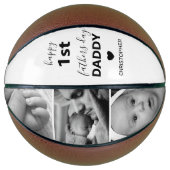 Moderne Happy 1st Fathers Day Photo Collage Basketbal (Voorkant)