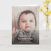 Moderne Happy 1st Vaderdag| Foto Kaart (Gele Bloem)