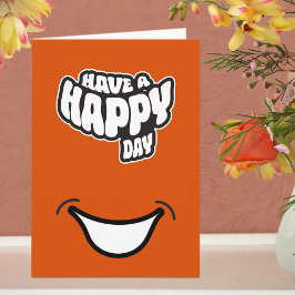 Moderne Happy (Birth) Day tekst gevouwen wenskaart Kaart