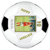 Moderne Happy Birthday Custom Photo Voetbal (Gedraaid)