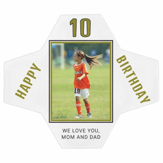 Moderne Happy Birthday Custom Photo Voetbal (Enkel)