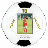 Moderne Happy Birthday Custom Photo Voetbal (Voorkant)