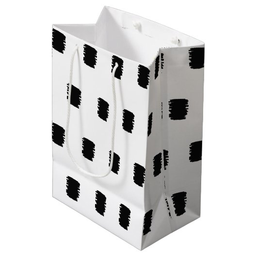 Moderne Happy Birthday Gift Bag Medium Cadeauzakje (Voorkant Gekanteld)