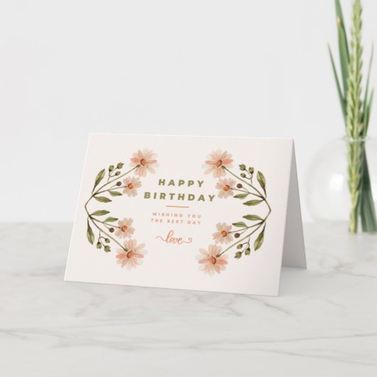 Moderne Happy Birthday Wenskaart Waterverf Kaart (Voorkant)