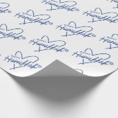 Moderne Happy Chanoeka Typografie Hart Cadeaupapier (Hoek)