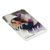 Moderne Happy Christmas Foto Script Love Chic Magneet (Rechterzijde)