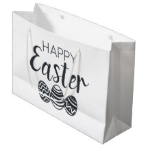 Moderne, Happy Easter Eggs Black White Cute