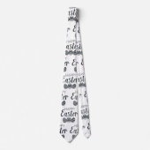 Moderne, Happy Easter Eggs Black White Cute Stropdas (Voorkant)
