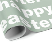 Moderne Happy Easter Green en White Easter Wrappi Cadeaupapier (Rol Hoek)