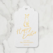 Moderne Happy Easter Typografie Goud Cadeaulabels (Voorkant)
