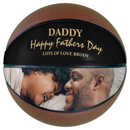 Moderne Happy Fathers Day Foto Basketbal (Voorkant)