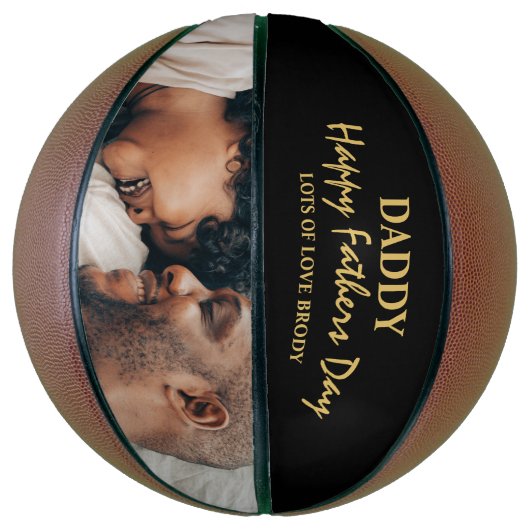 Moderne Happy Fathers Day Foto Basketbal (Verticaal)