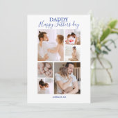 Moderne Happy Fathers Day Photo Collage Feestdagenkaart (Staand voorkant)