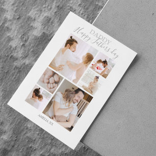 Moderne Happy Fathers Day Photo Collage Feestdagenkaart