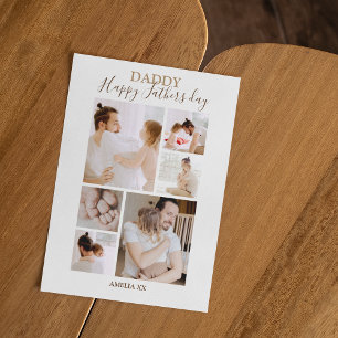 Moderne Happy Fathers Day Photo Collage Feestdagenkaart