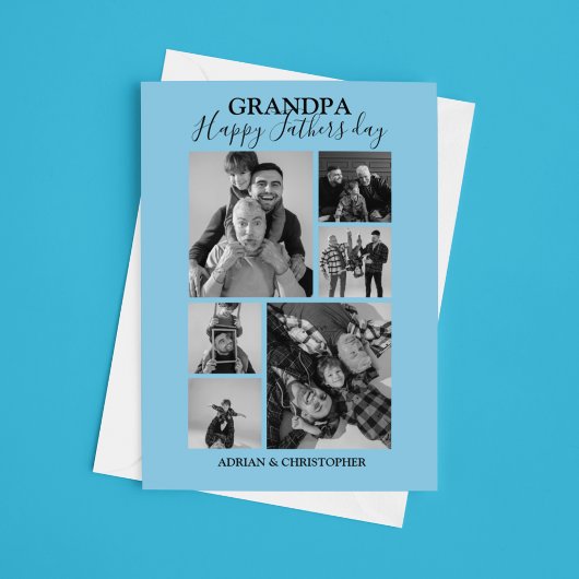 Moderne Happy Fathers Day Photo Collage Feestdagenkaart