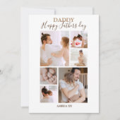 Moderne Happy Fathers Day Photo Collage Feestdagenkaart (Voorkant)