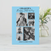 Moderne Happy Fathers Day Photo Collage Feestdagenkaart (Staand voorkant)