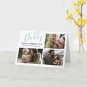 Moderne Happy Fathers Day Photo Collage Kaart (Gele Bloem)
